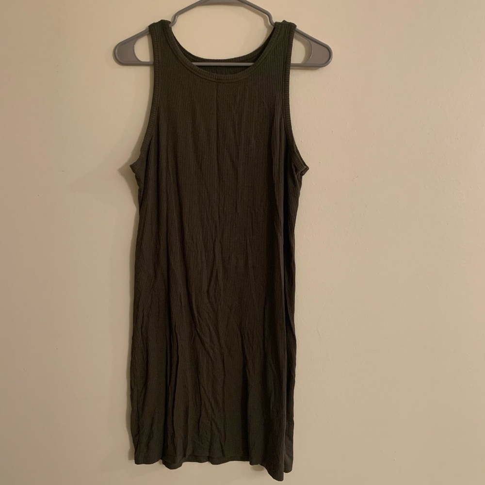 Army Green T Shirt Dress, Medium